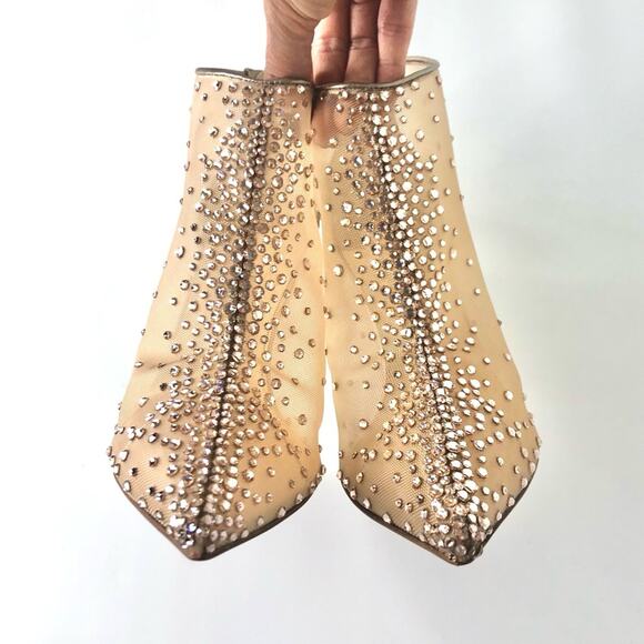 NIB Christian Louboutin Constella 85 Glitter Crystal Embellished Bootie 37.5 - Picture 8 of 13